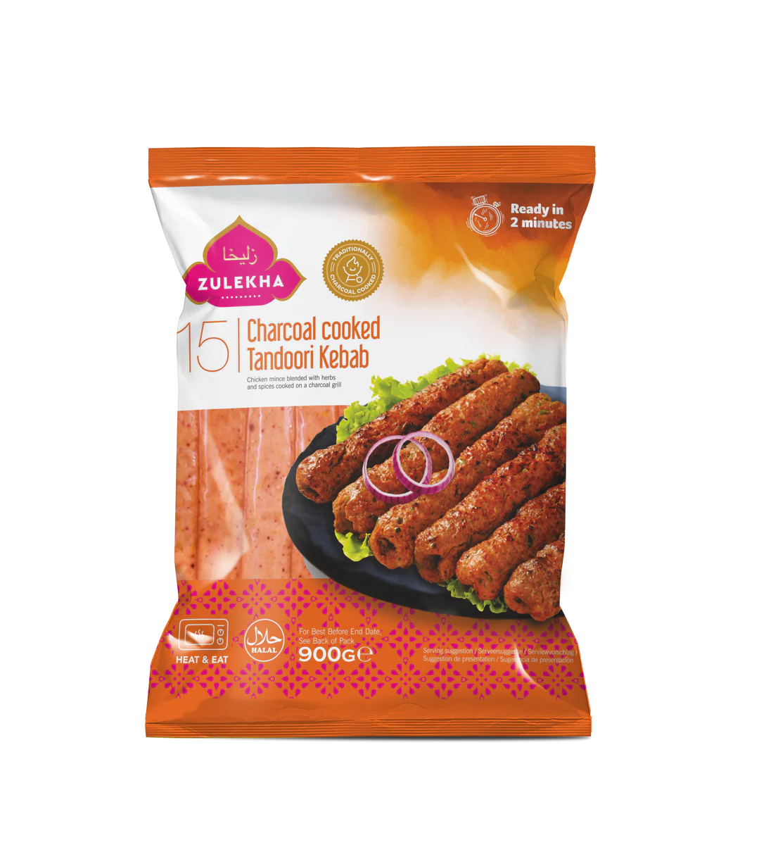 Zulekha 15 Char Cooked Tandoori Kebab 900G